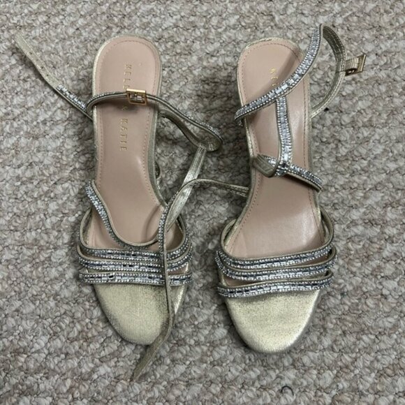 Kelly & Katie Wedge Summer Sand Rhinestone Shoe size 6.5 silver - Picture 1 of 8